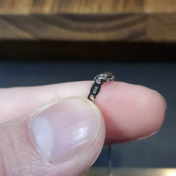 18 Inch 925 Sterling Silver Blue And Clear Sapphire Pendant Necklace - Picture 7 of 9